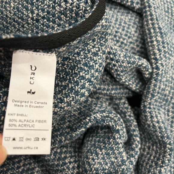 URKU Women Green Alpaca Blend Knit Scarf Shawl Sweater One Size - Picture 5 of 6